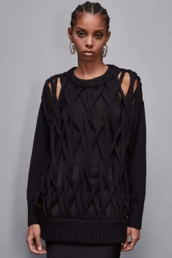 Maglia con intreccio in lana