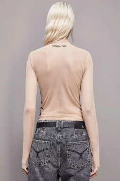 Maglia con ricamo in tulle