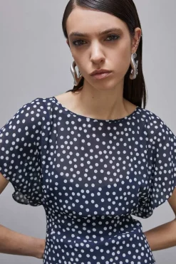 Mini abito fantasia in georgette