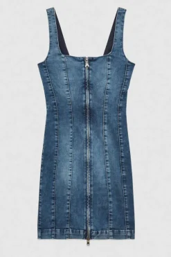 Mini abito in jeans senza maniche