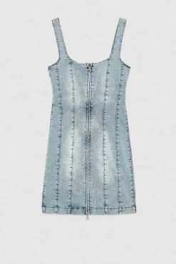 Mini abito in jeans senza maniche
