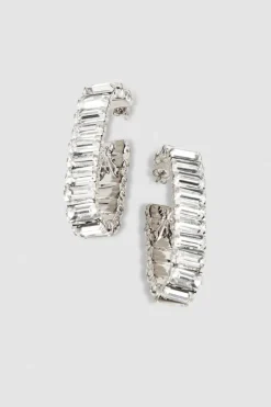 Orecchini semiovali con strass