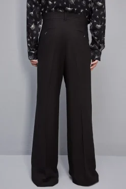 Pantalone con pinces misto lino e viscosa