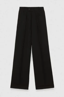 Pantalone con pinces misto lino e viscosa