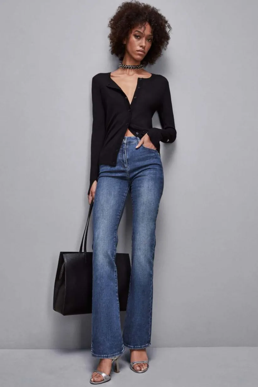 Pantalone slim in denim blu