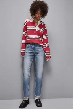 Pantalone slim in denim blu