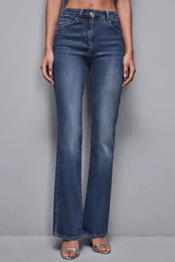 Pantalone slim in denim blu