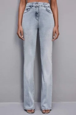 Pantalone slim in denim blu