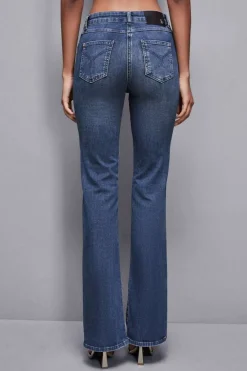 Pantalone slim in denim blu