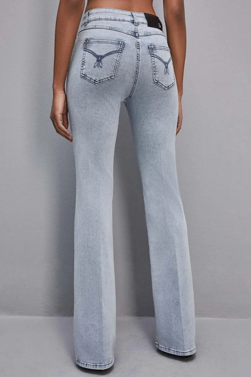 Pantalone slim in denim blu