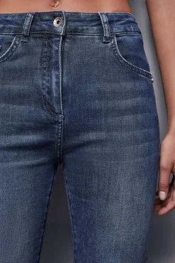 Pantalone slim in denim blu