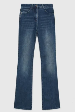 Pantalone slim in denim blu
