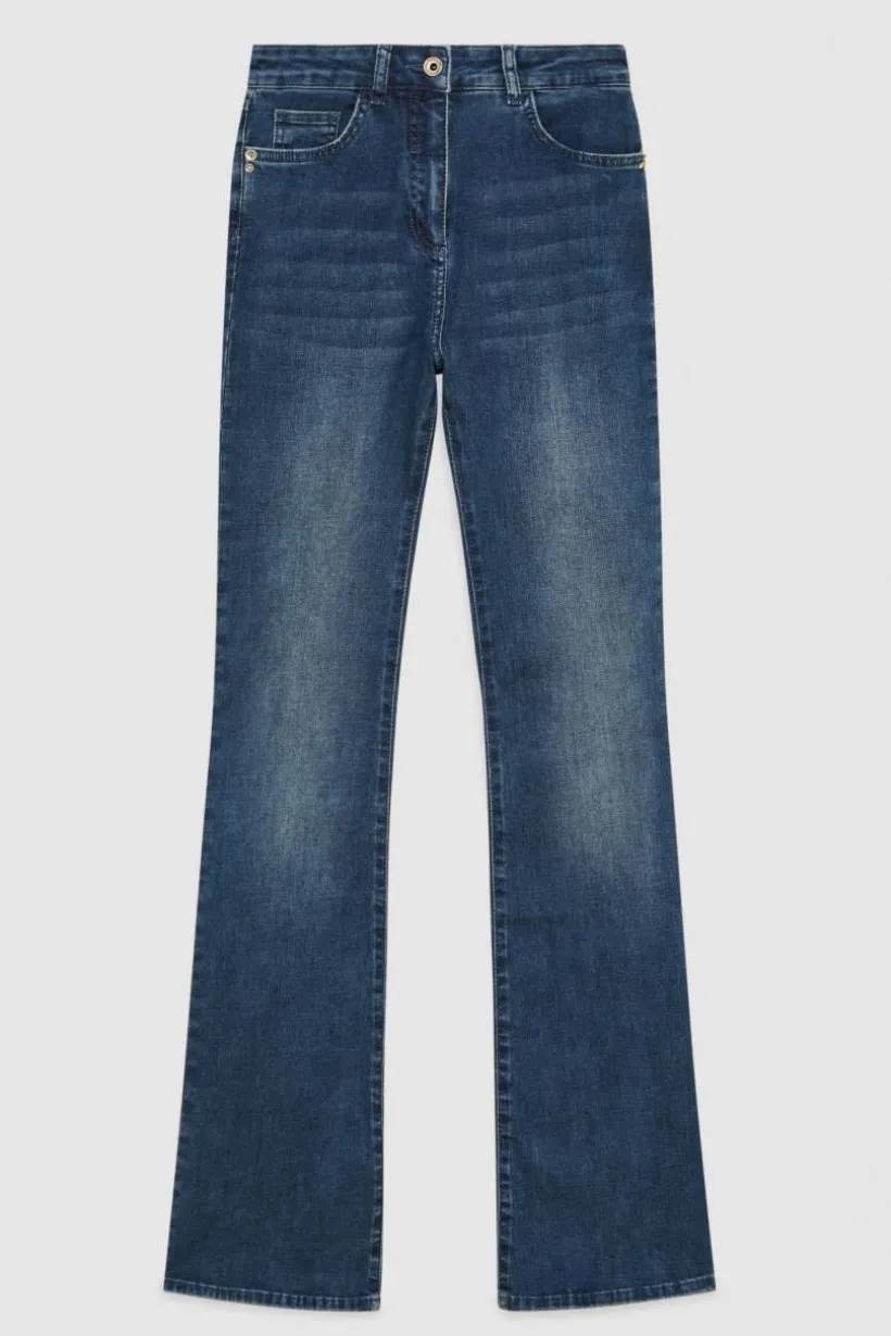 Pantalone slim in denim blu