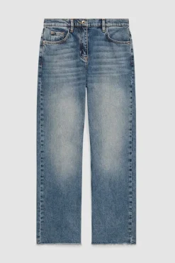 Pantalone slim in denim blu