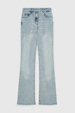 Pantalone slim in denim blu