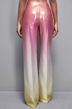Pantaloni a vita alta in raso