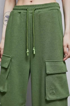 Pantaloni cargo in felpa misto cotone