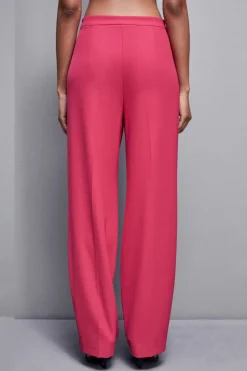 Pantaloni con pieghe in tessuto stretch