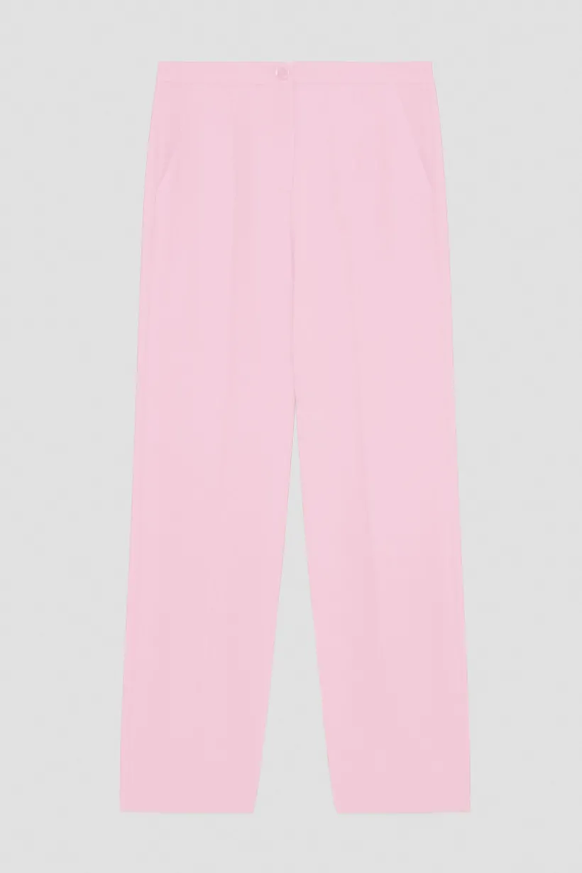 Pantaloni con pieghe in tessuto stretch