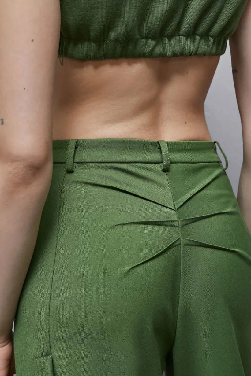 Pantaloni con pinces in flanella