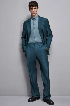 Pantaloni dritti in fresco lana