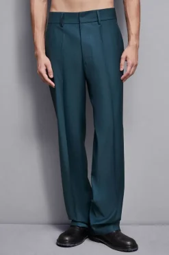 Pantaloni dritti in fresco lana
