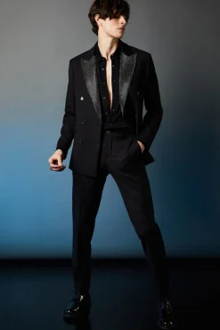 Pantaloni slim in flanella