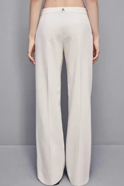 Pantaloni vita bassa in twill