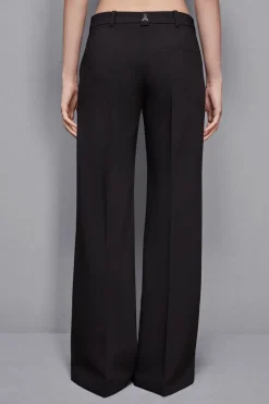 Pantaloni vita bassa in twill