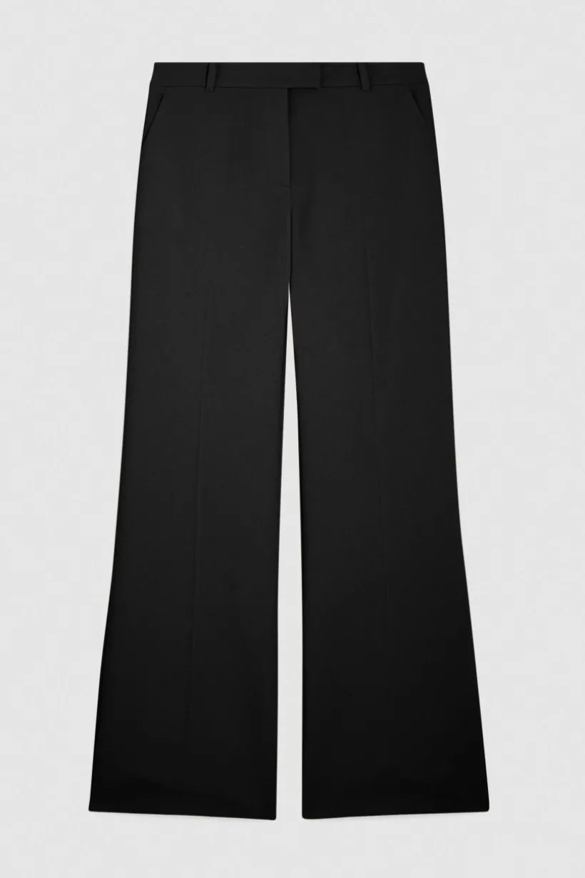 Pantaloni vita bassa in twill