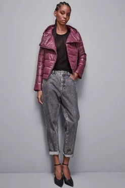 Piumino con cappuccio in nylon down proof