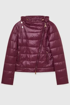 Piumino con cappuccio in nylon down proof