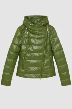 Piumino con cappuccio in nylon down proof