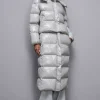Piumino lungo in nylon lucido