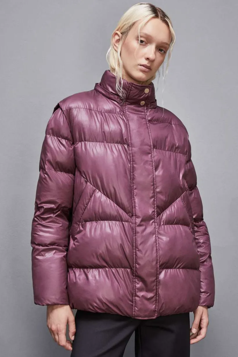 Piumino over in nylon lucido