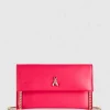 Pochette in pelle con tracolla a catena