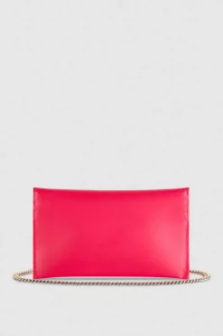 Pochette in pelle con tracolla a catena