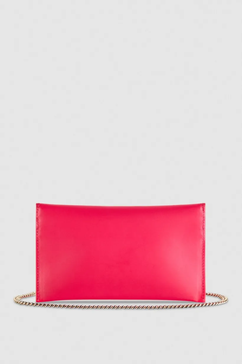 Pochette in pelle con tracolla a catena