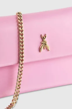 Pochette in pelle con tracolla a catena
