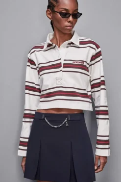 Polo cropped con manica lunga