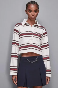 Polo cropped con manica lunga