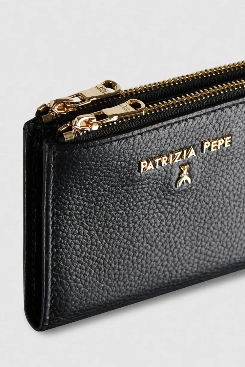 Portafoglio in pelle con zip