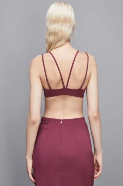 Reggiseno con strass in jersey e tulle