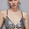 Reggiseno in tulle con paillettes