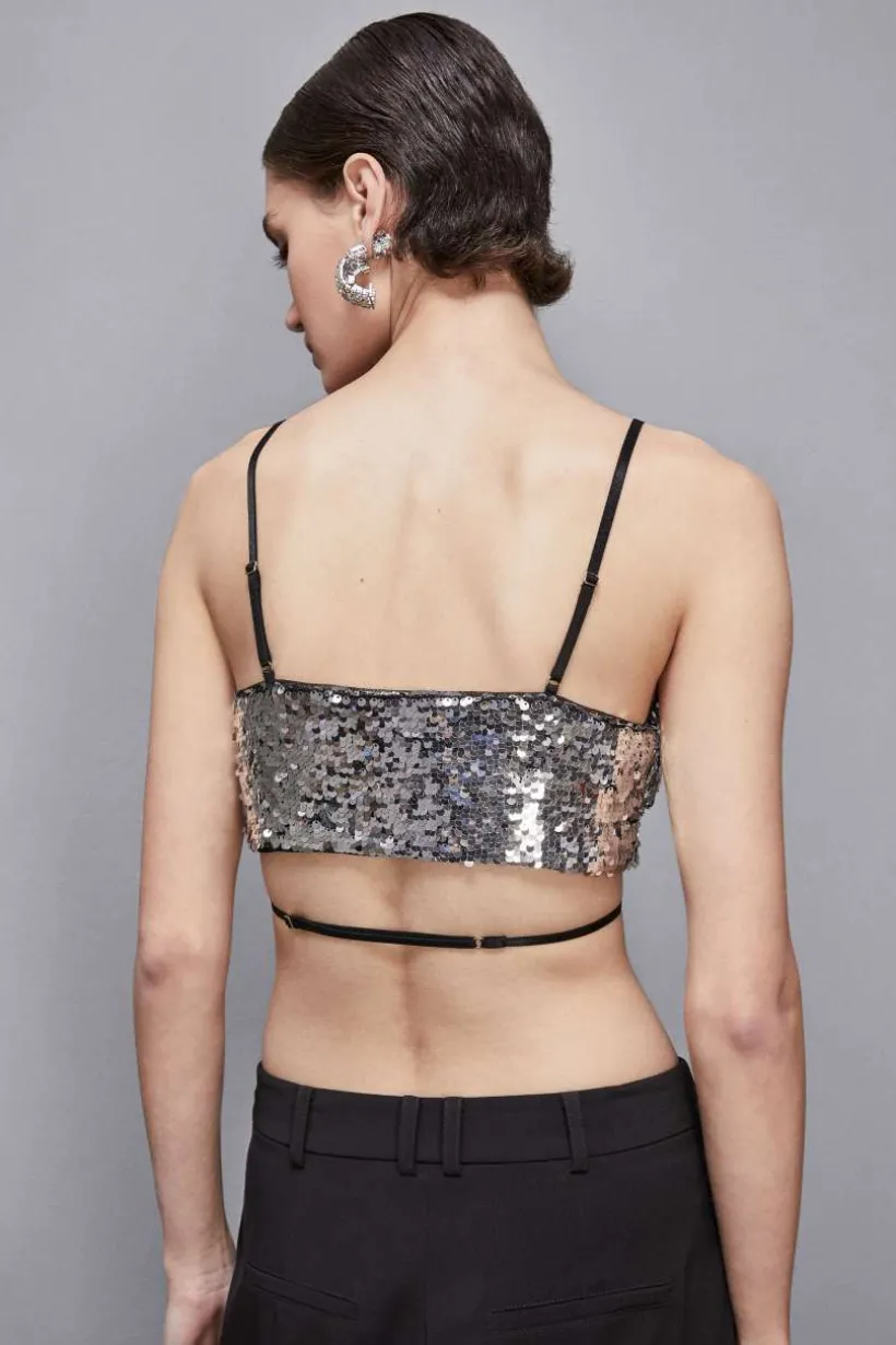 Reggiseno in tulle con paillettes