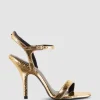 Sandali con tacco in pelle