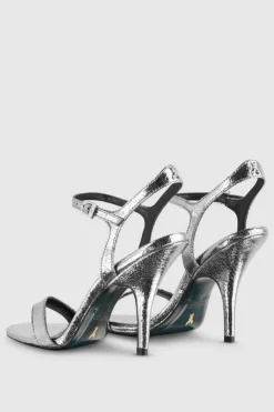 Sandali con tacco in pelle