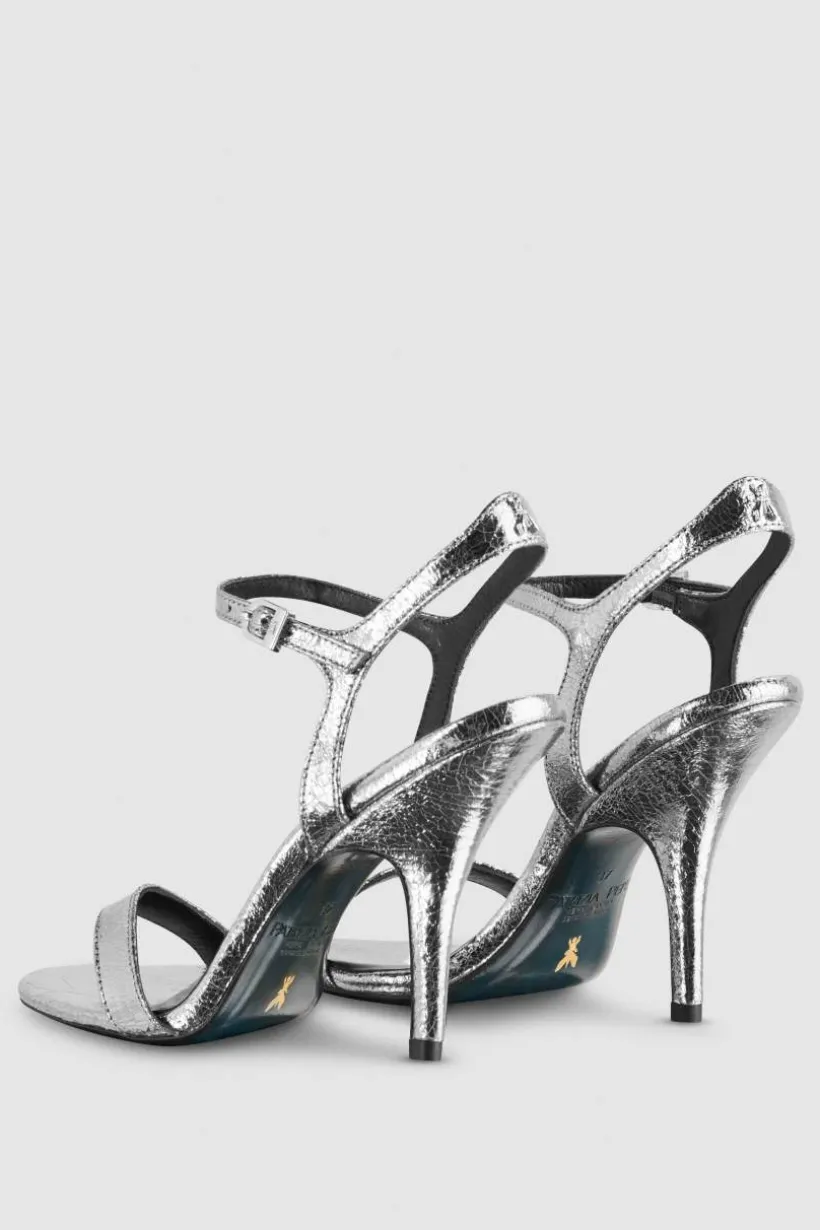 Sandali con tacco in pelle