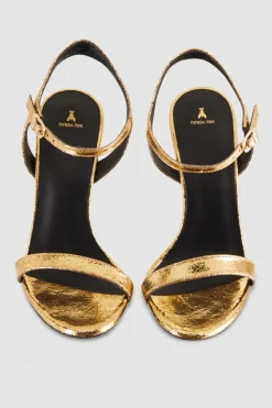 Sandali con tacco in pelle