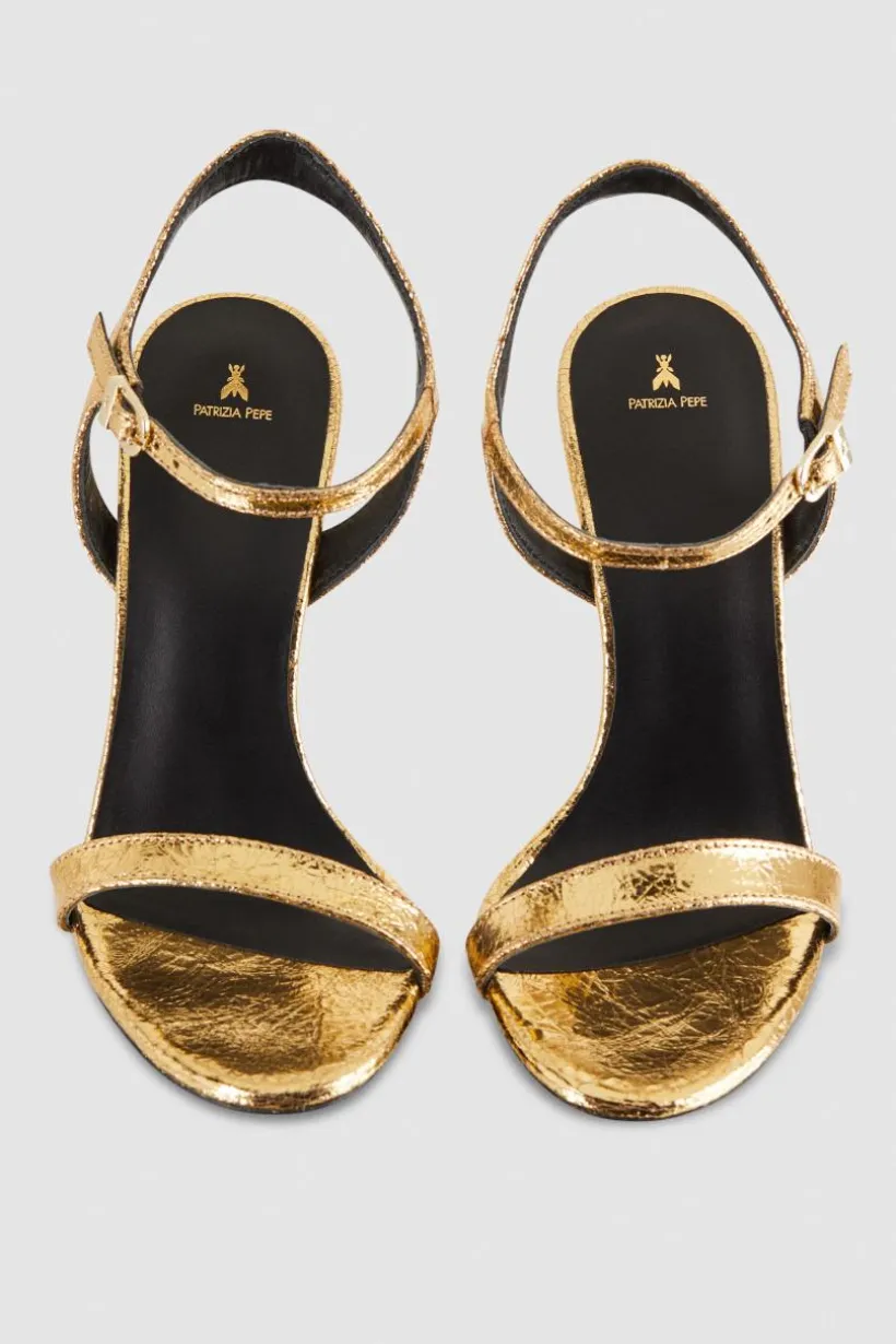 Sandali con tacco in pelle